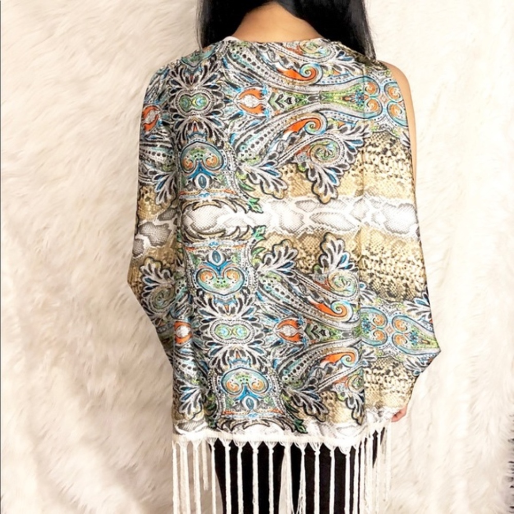 Ark & co boho paisley snake multi silky vest